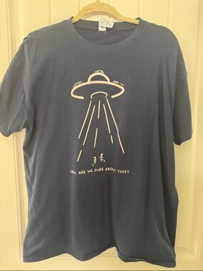 DC Navy Crewneck T-Shirt with Subtle Texture